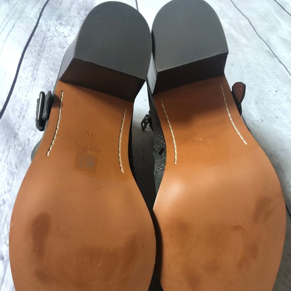 COACH Suede (EUC) Charcoal Short Boots, Size 10B - Picture 6 of 8